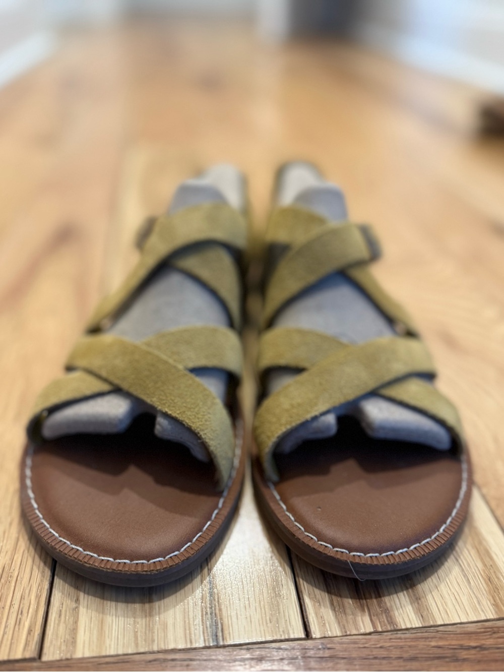 TOMS Yellow Suede Strappy Flat Sandals Women’s